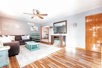 living room with new flooring