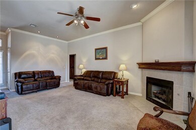 Living room view from dining