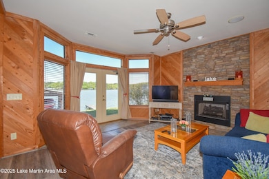 Living room with gorgeous lake views