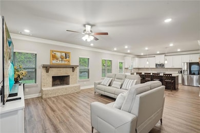 Living room with fireplace