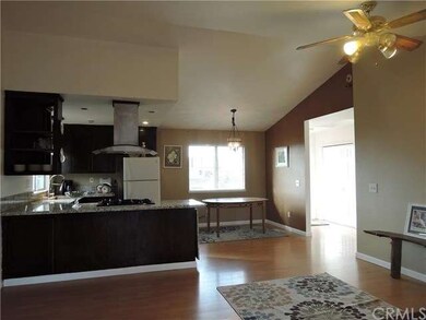 Living room to kitchen opens for family gatherings