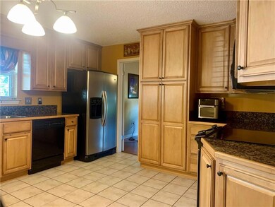 Kitchen view of large cabinet pantry