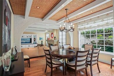 Formal dining room with beamed ceilings, seagrass 