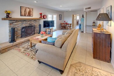 Great Room with stone faced fireplace