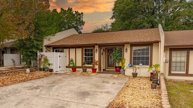 Long driveway for plenty of parking and decorative