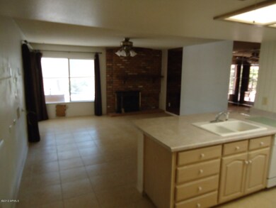 Kitchen looking into family room