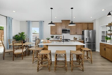 Kitchen with pendant lighting