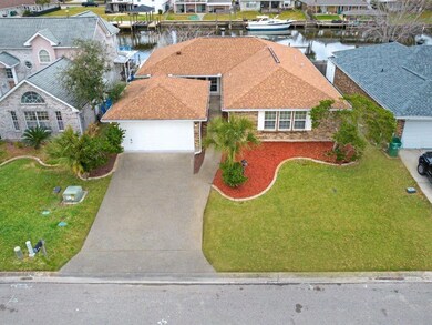 Aerial view of the front of the house with private