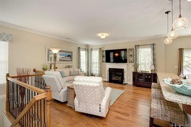 Spacious living room with fireplace and beautiful 