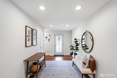 Main level entryway with coat closet.