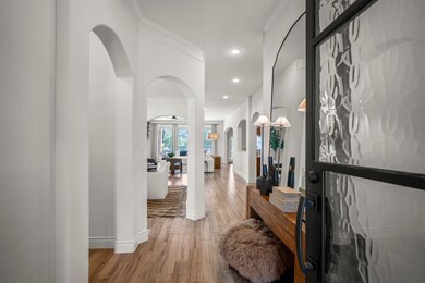 The home is light and bright and features architec