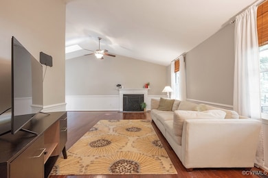 Family Room has vaulted ceilings, Wood Floors, Woo