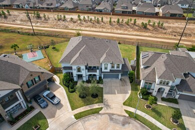 This is an aerial view of a large two-story home w