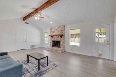 Living area featuring light wood-style flooring, 