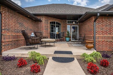 View of patio a perfect place to watch the gorgeous Oklahoma Sunsets!