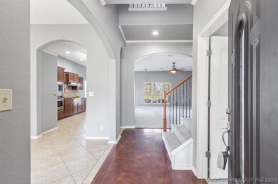 Entryway- Concrete stained floors.