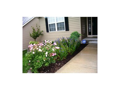 Landscaping in front.