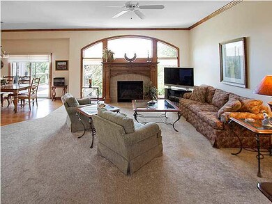 The living room is spacious and inviting!