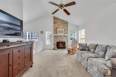 Family Room with with wood burning fireplace