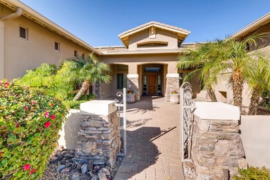 Stacked stone courtyard entry