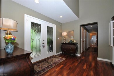 Enter through the impressive leaded glass double d