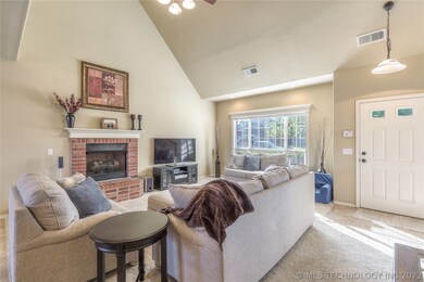 20' vaulted living ceiling neutral colors, gas log