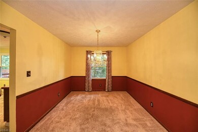 Formal dining room opens from kitchen, newer carpe