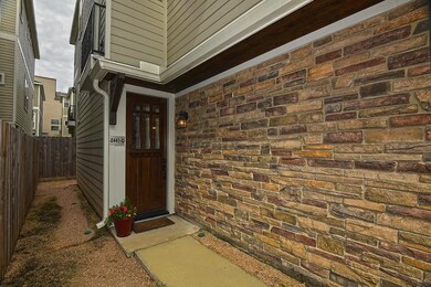 Beautiful stacked stone guides you to the front do