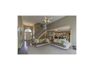 Soaring ceiling in the living room