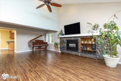 Living Area with Vaulted Ceilings