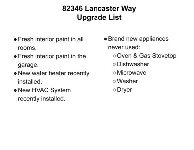 Upgrade List