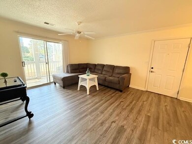Living room featuring a textured ceiling, ceiling 