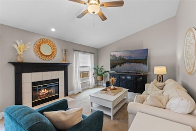 Family Room with Wood Burning Fireplace
