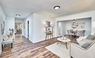 Open layout to the dining room and kitchen