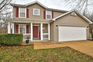Welcoming 17x5 covered front Porch offers shade an