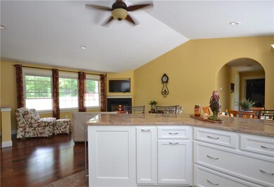 Ample prep space in tiled kitchen...