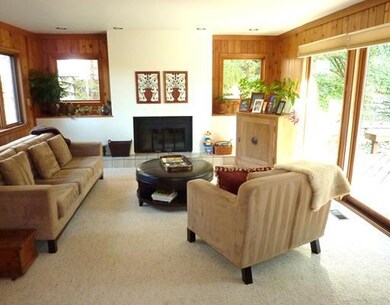 Family Room. The fireplace creates a cozy atmosphe