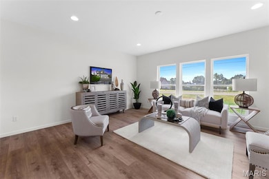 Living room featuring recessed lighting and wood finished floors