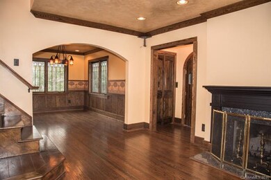 Beautiful hardwood flooring and fireplace.