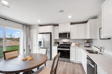 Lots of cabinets and pantry space will ensure that you have plenty of storage options. Photo is of model home. Colors and options may vary. Ask Sales Agent for details.