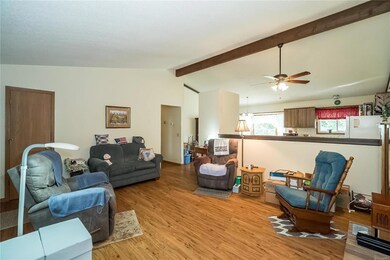 A view from the hearth area toward the Bedroom win