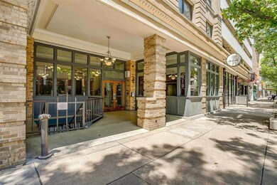 The primary building entry is location on Houston 