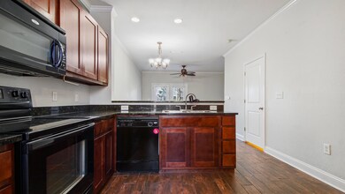 Kitchen open to living room