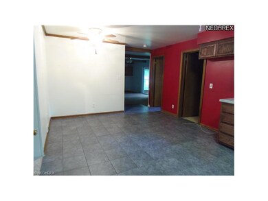 View of eat in kitchen. Ceramic tile floor. Entry 