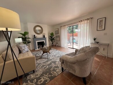 Family room with tile floor.