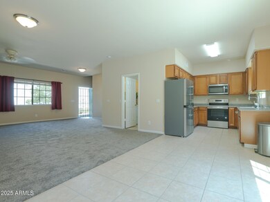 Kitchen overlooks patio too