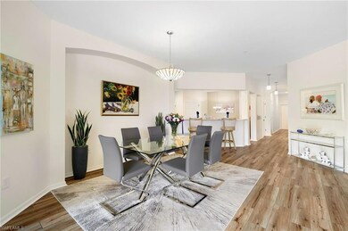 Dining room featuring light wood-style floors and baseboards