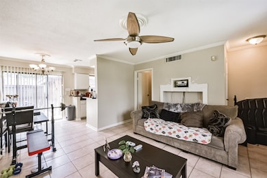 Another view of the living room shows it proximity