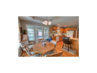 Decorative ceiling over kitchen table area.  Kitch