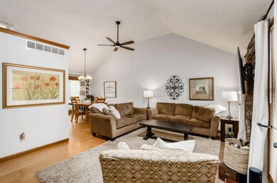 LIVING ROOM WITH VAULTED CEILING